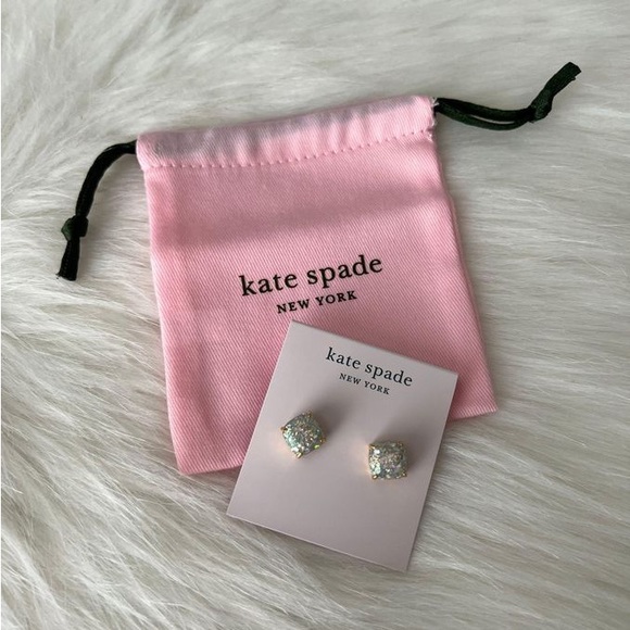 ✨KATE SPADE✨ Opal Gold Square Stud Earrings - Picture 7 of 8
